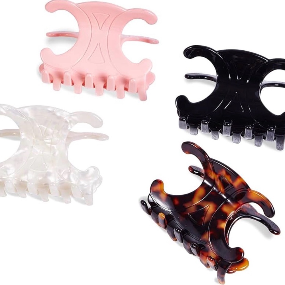 Luxury Double C Acetate Hair Clip | Set of 4 Designer Claw Clips